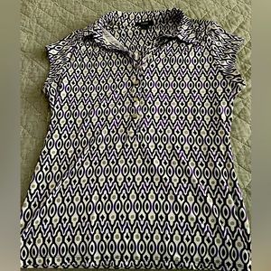 Ladies large top geometric purple gray and black